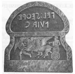 Lápida sepulcral con la inscripción: Vel Sethre y esposa