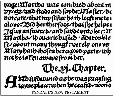porción del Nuevo Testamento de Tyndale
